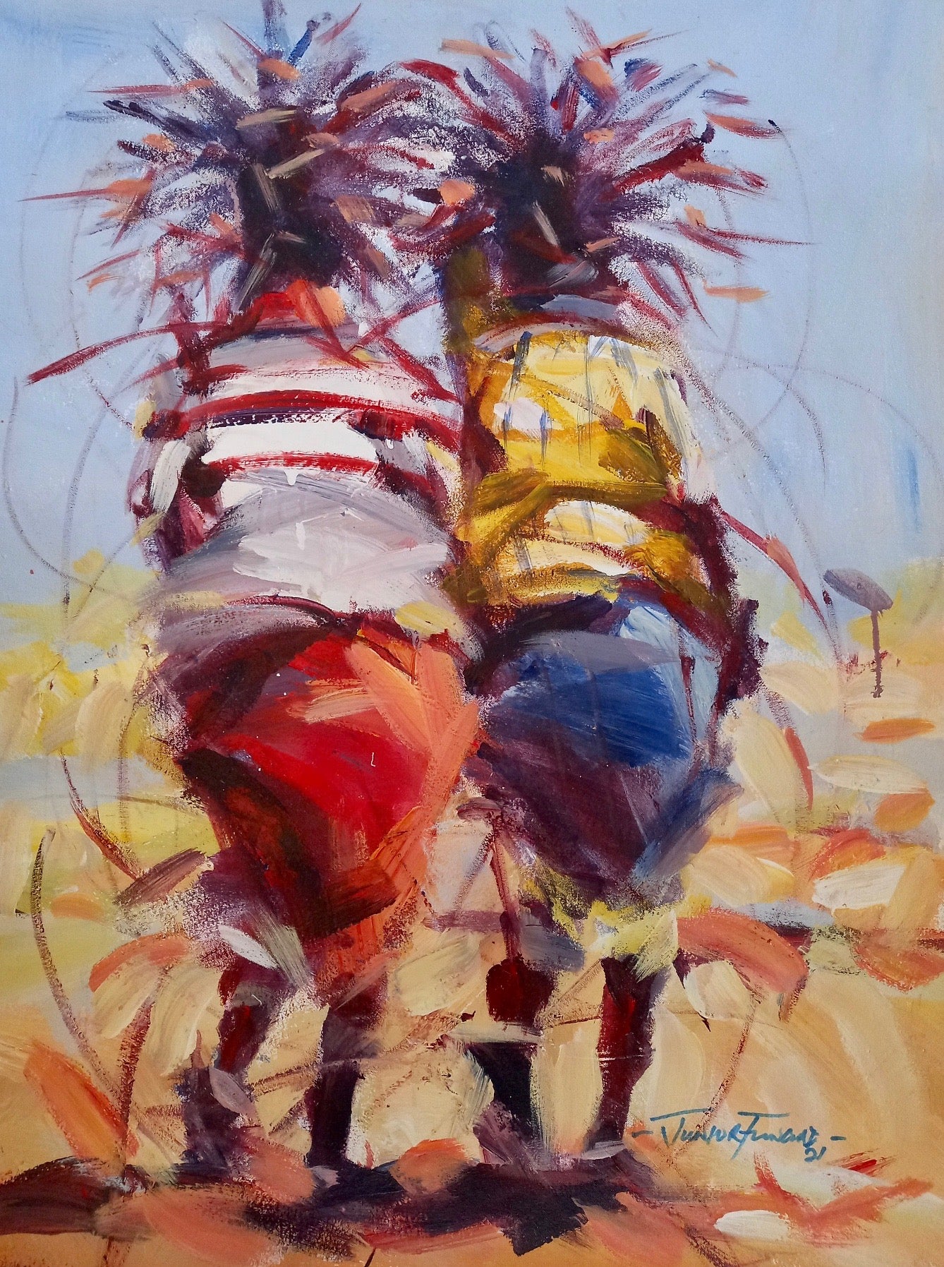 Acrylic on Rolled Canvas by Junior Fungai