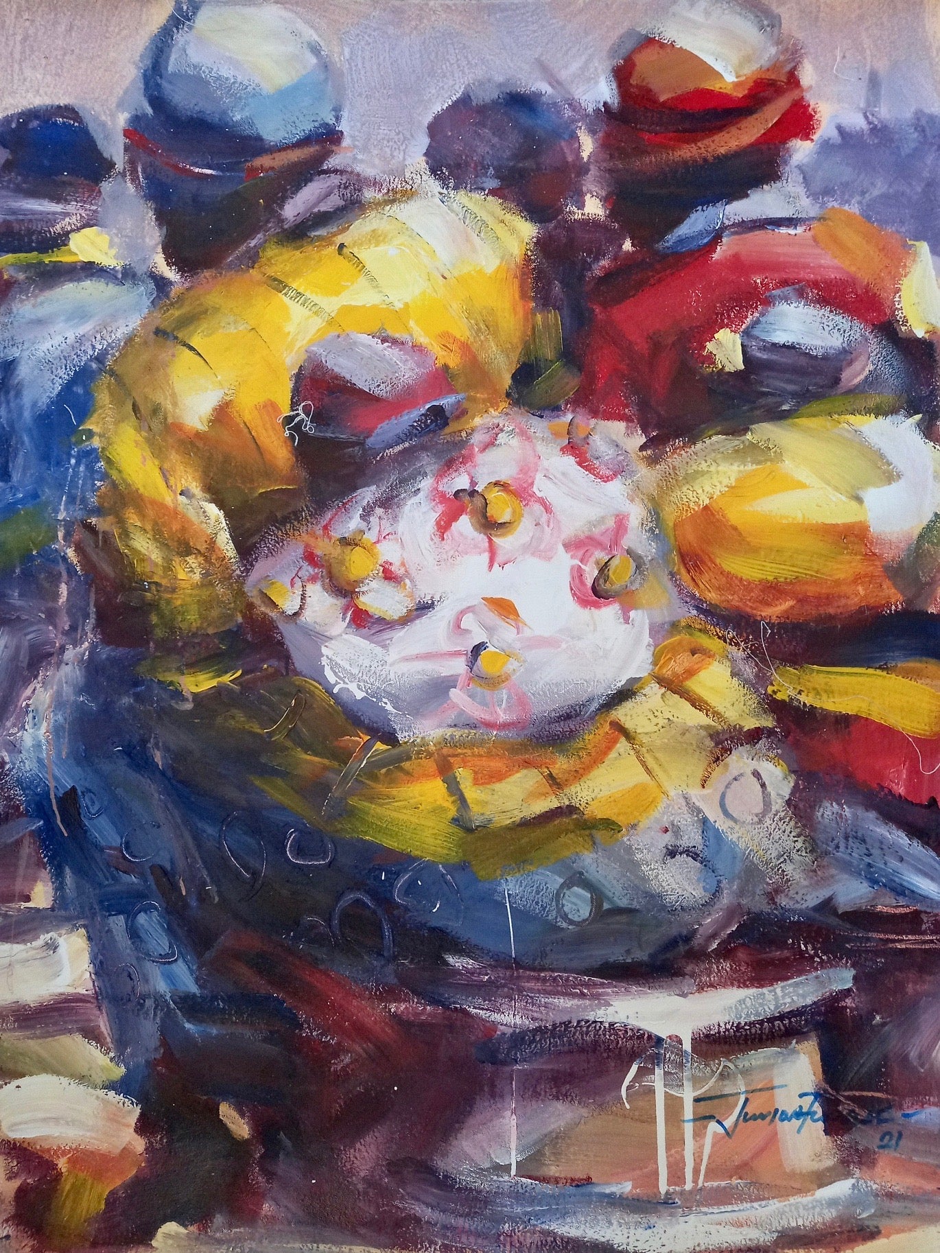 Acrylic on Rolled Canvas by Junior Fungai