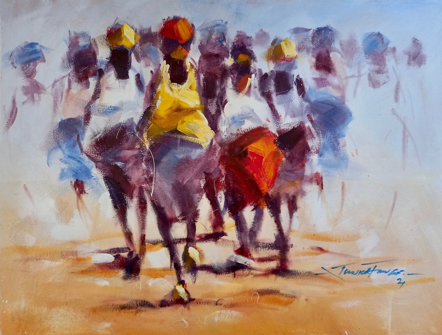 Acrylic on Rolled Canvas by Junior Fungai
