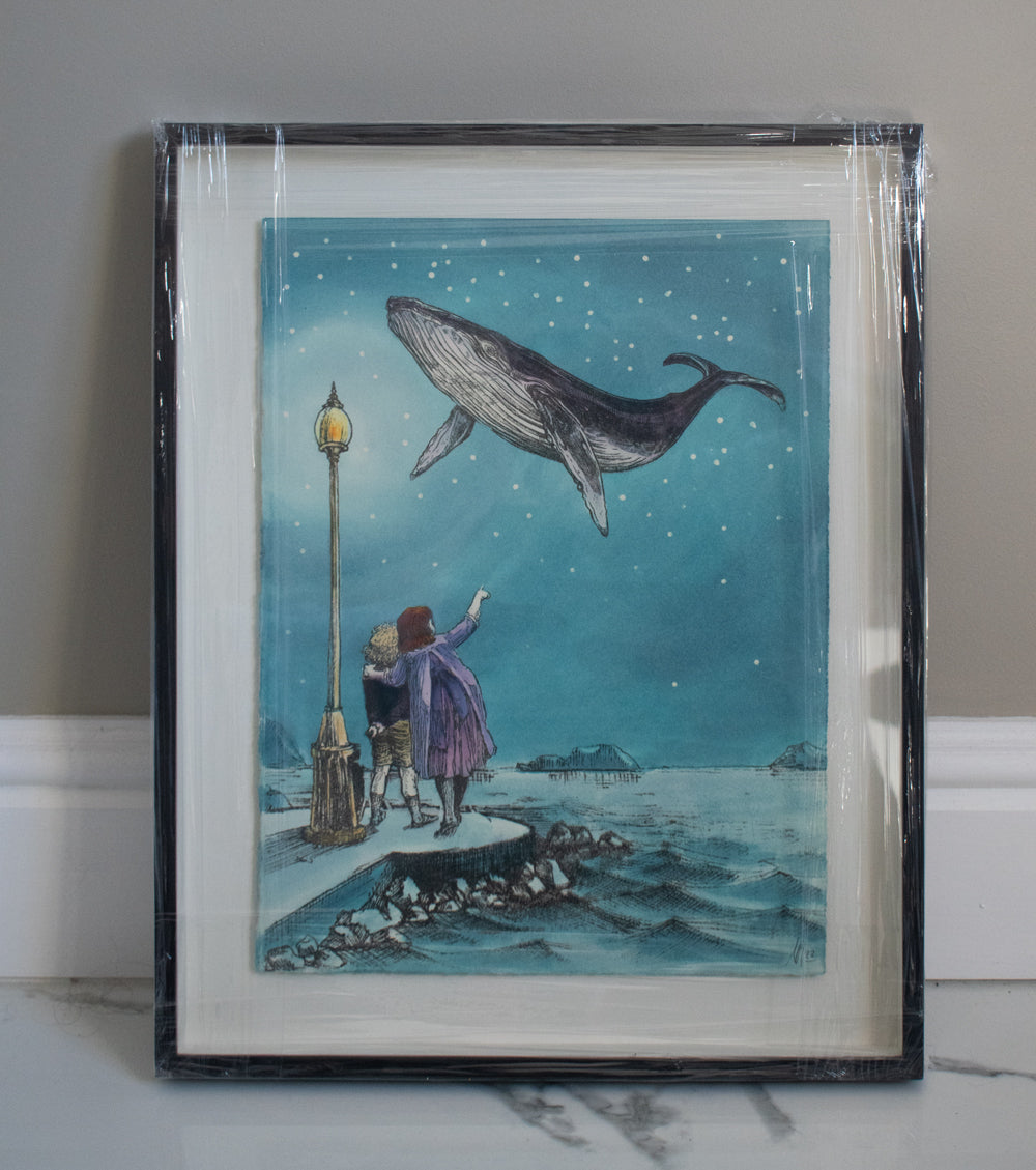 Niki McQueen - "Whale Gazing" Mixed Media on Archival Paper