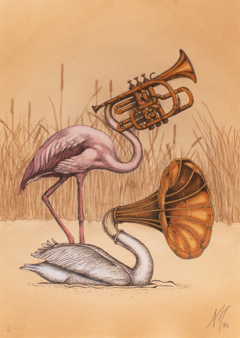 Niki McQueen - "Queer Flock" Mixed Media on Archival Paper