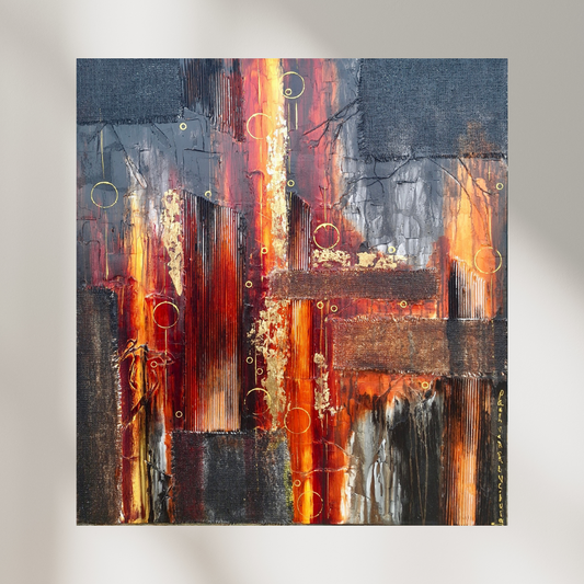 Paul van Rensburg - Acrylic & Goldl Leaf on Stretched