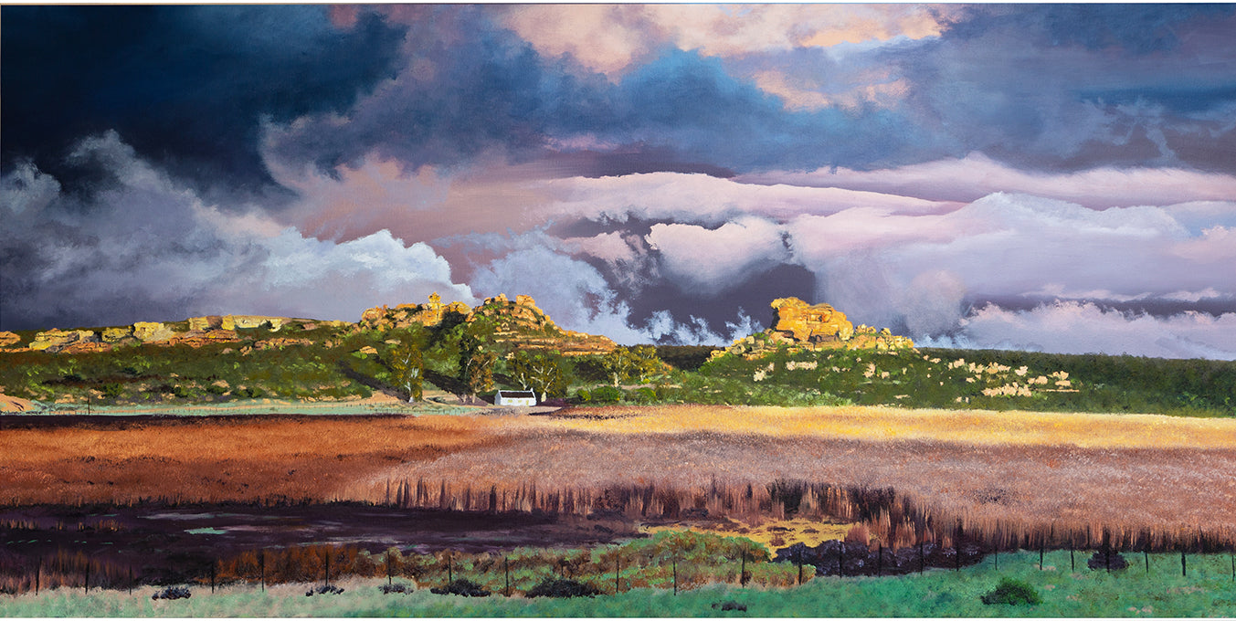 Santjie "A walk to school" Oil on Stretched Canvas