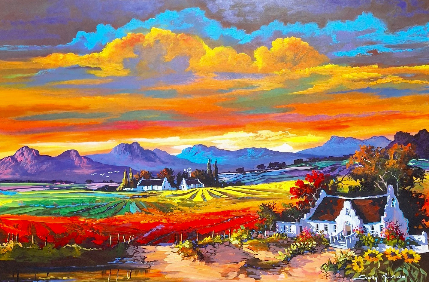 Solly Manthata - Oil & Acrylic on Panel (1200mm x 800mm)