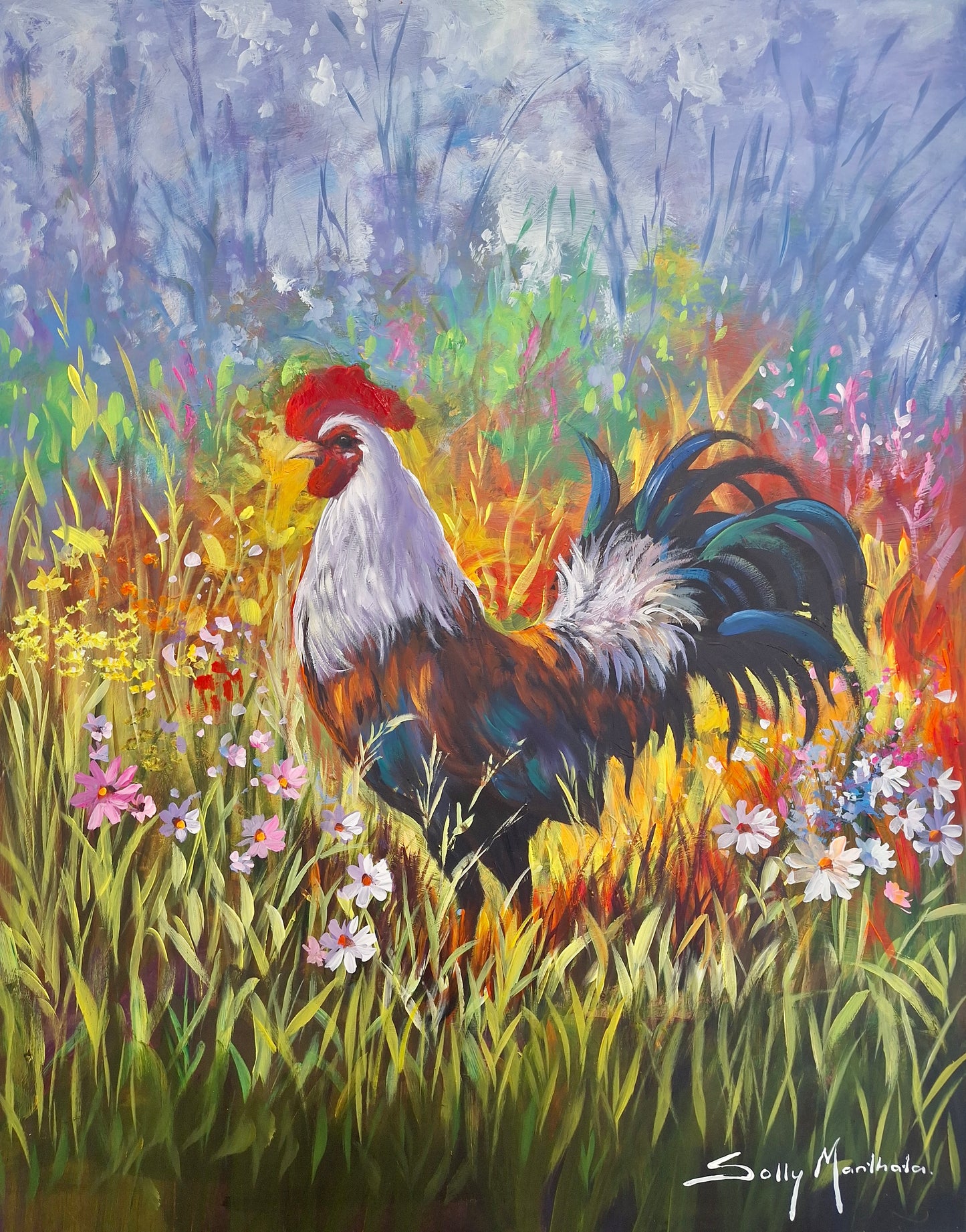 Solly Manthata - Oil & Acrylic on Panel (800mm x 650mm)