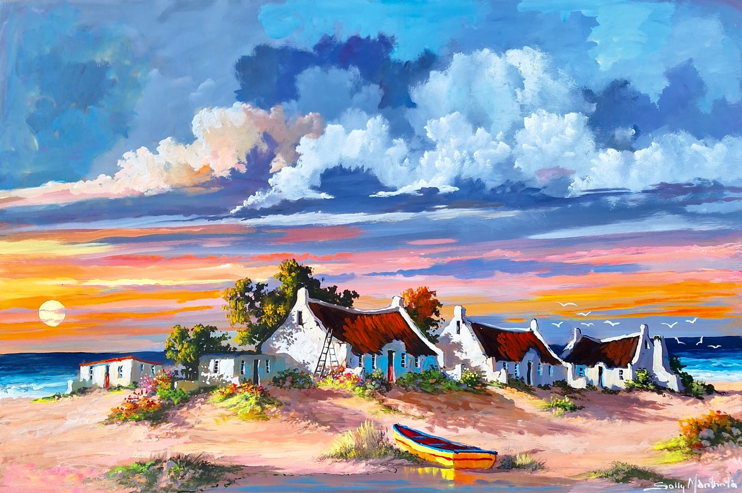 Solly Manthata - Oil & Acrylic on Panel