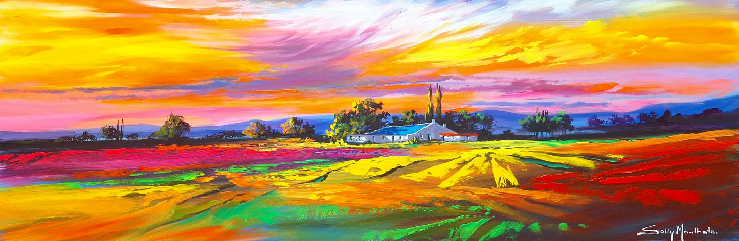 Solly Manthata - Oil & Acrylic on Canvas (1500mm x 500mm)
