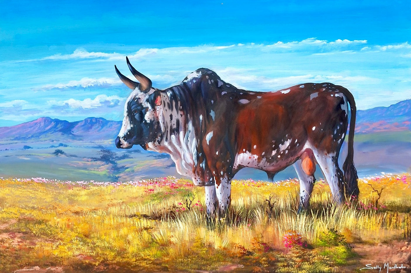 Solly Manthata - Oil & Acrylic on Panel (1200mm x 800mm)