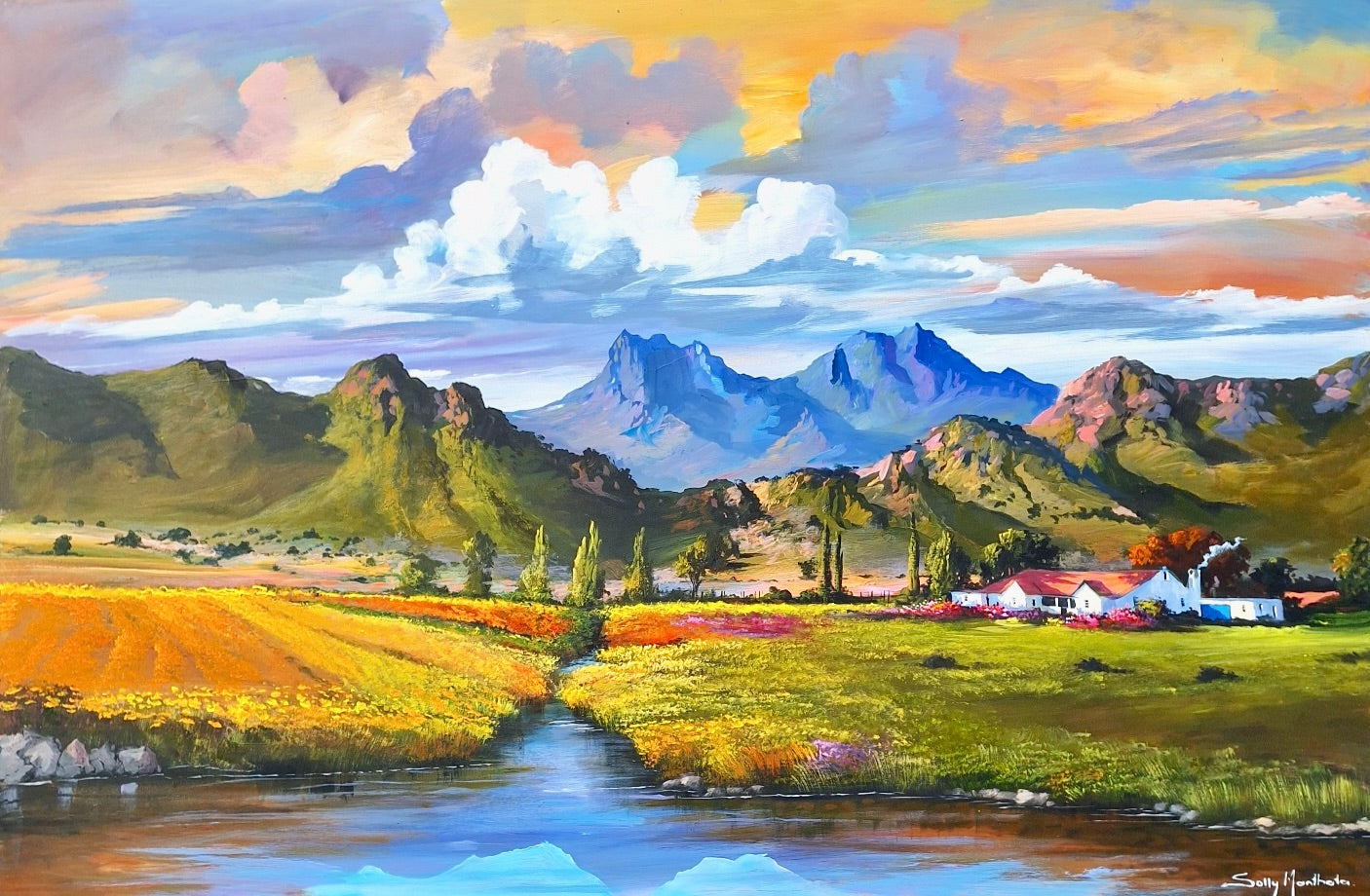 Solly Manthata - Oil & Acrylic on Panel (1200mm x 800mm)