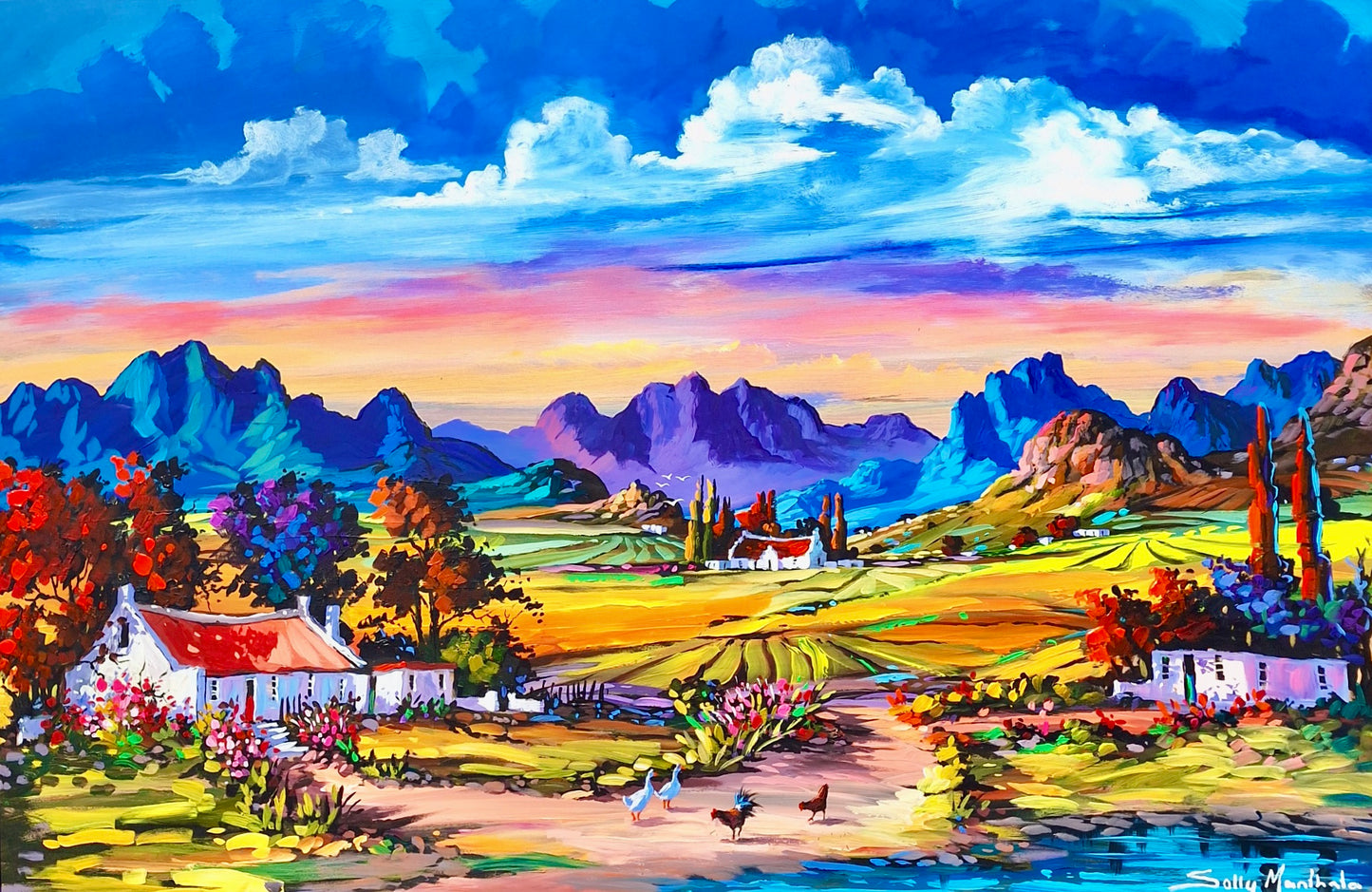 Solly Manthata - Oil & Acrylic on Panel (1200mm x 800mm)
