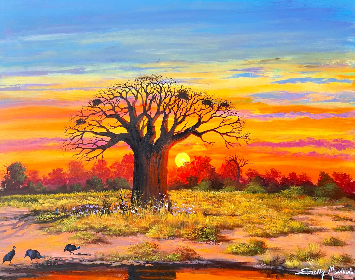 Solly Manthata - Oil & Acrylic on Panel (800mm x 600mm)