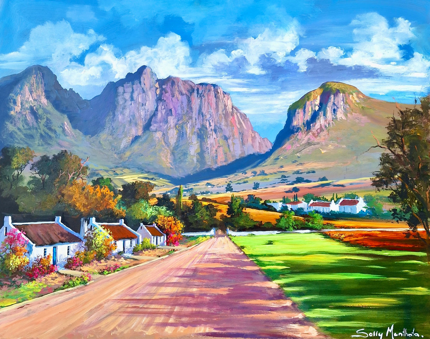 Solly Manthata - Oil & Acrylic on Panel (800mm x 600mm) with Reverse side "doodle"