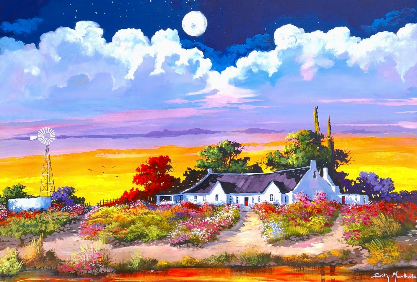 Print on Canvas - Peaceful Night by Solly Manthata