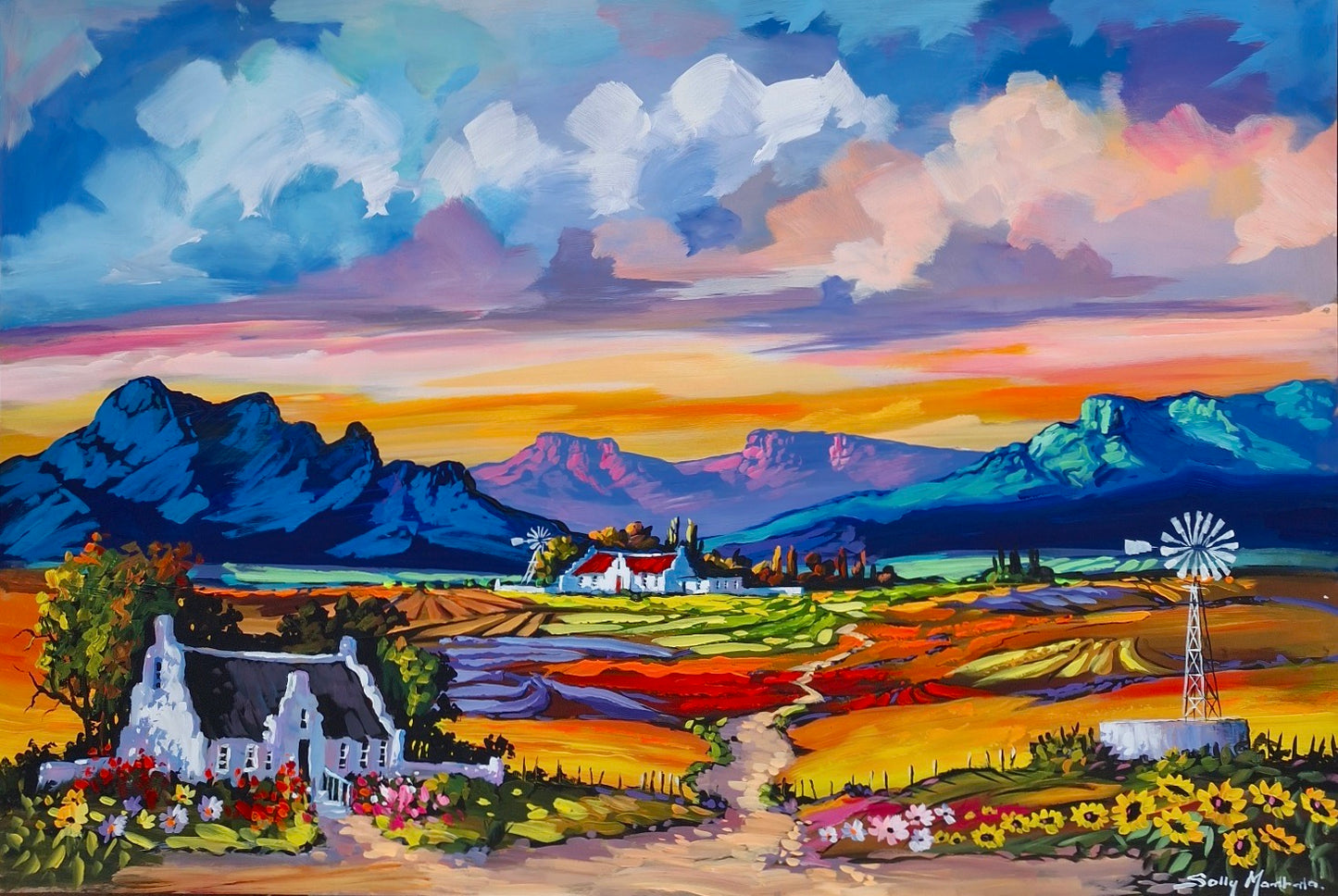Solly Manthata - Oil & Acrylic on Panel