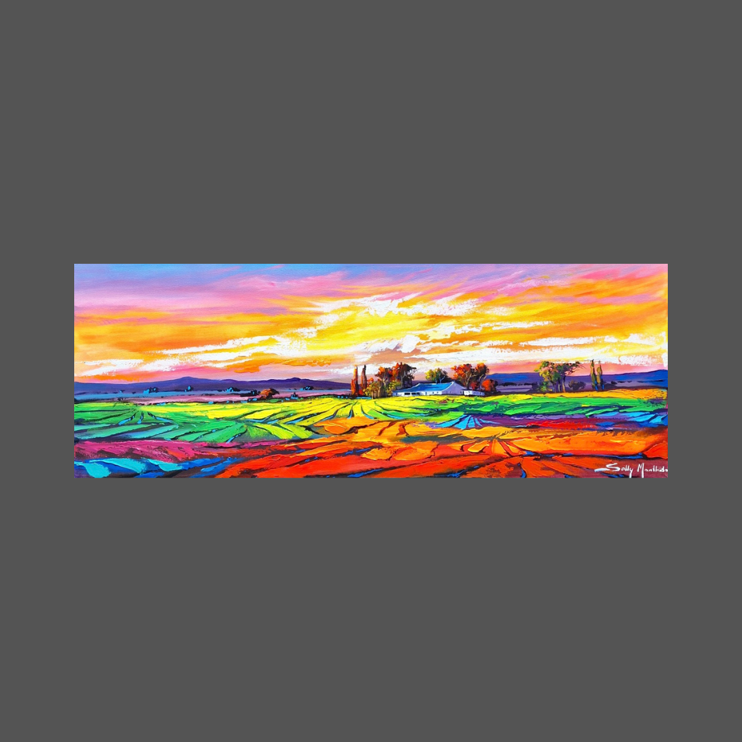 Solly Manthata - Oil & Acrylic on Stretched Canvas (1600mm x 600mm)