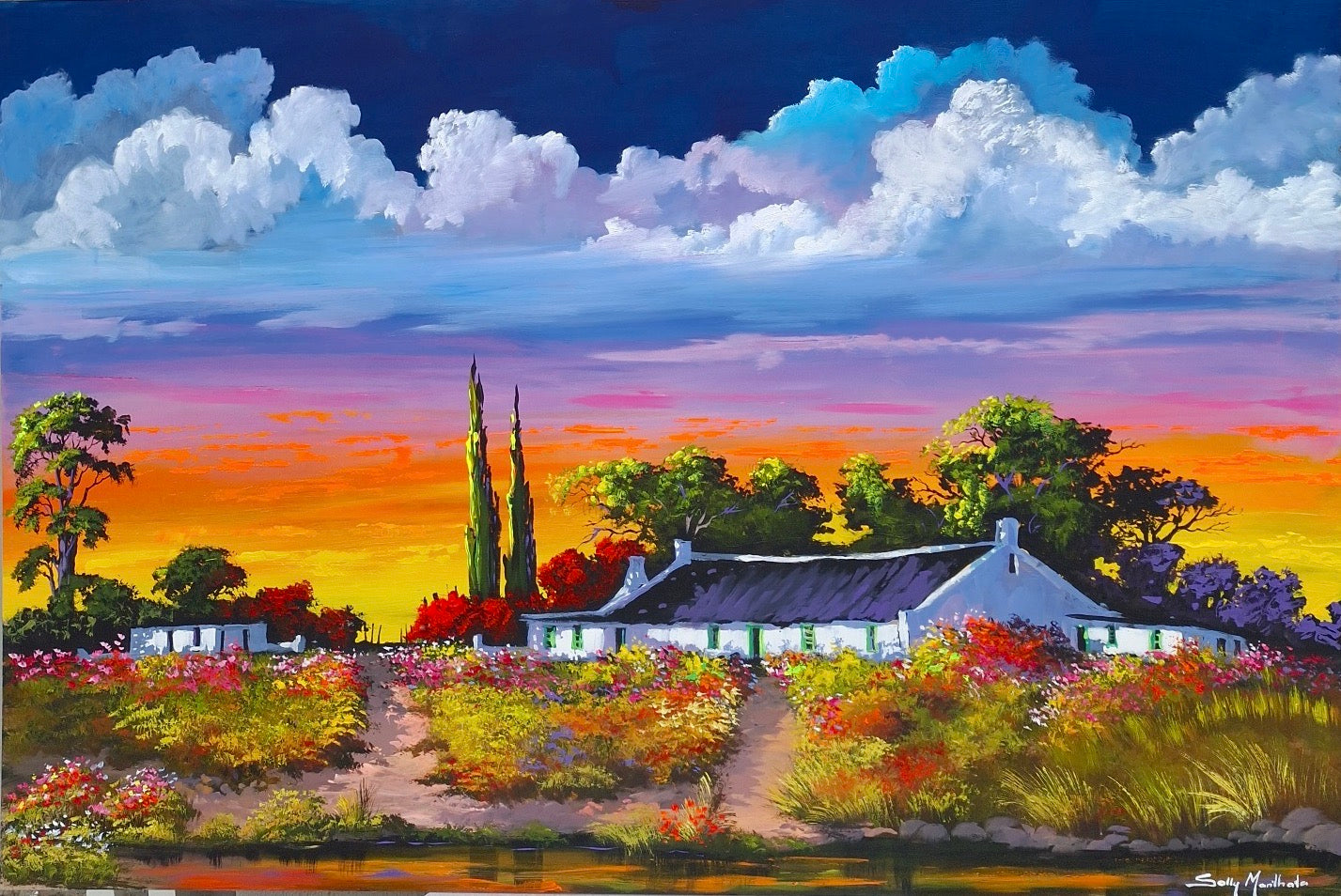 Solly Manthata - Oil & Acrylic on Panel