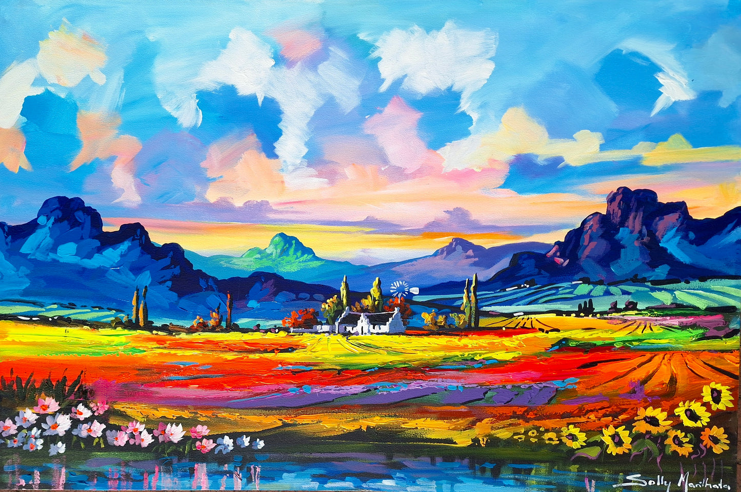 Solly Manthata - Oil & Acrylic on Stretched Canvas