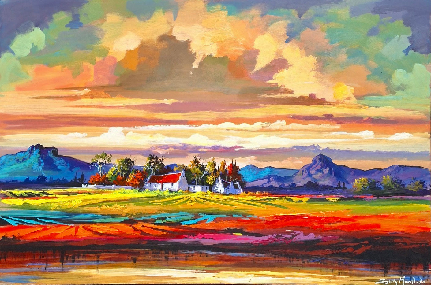 Solly Manthata - Oil & Acrylic on Panel (1200mm x 800mm)