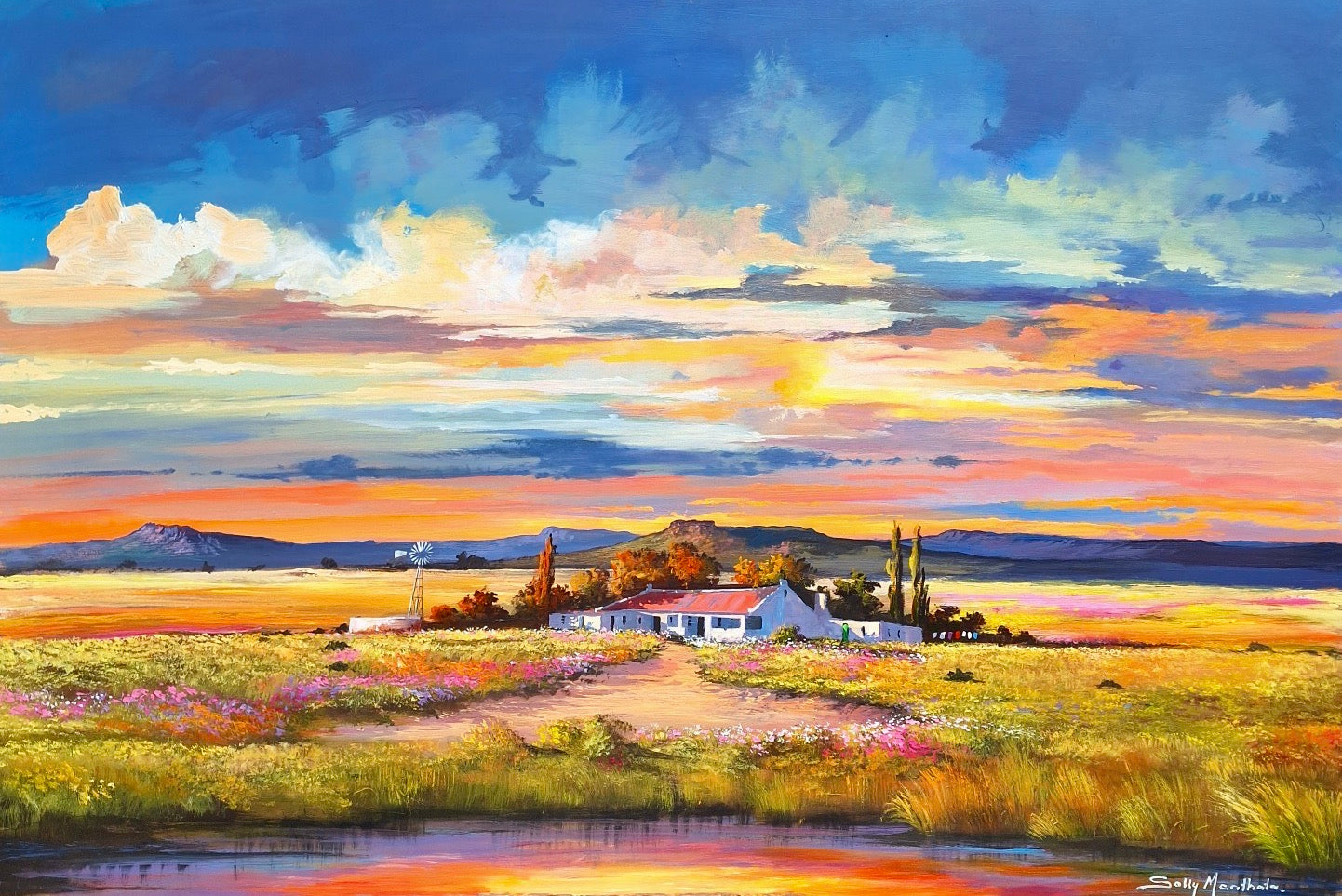 Solly Manthata - Oil & Acrylic on Panel (1200mm x 800mm)