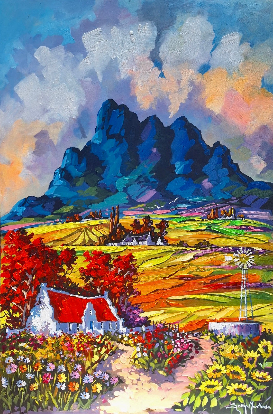 Solly Manthata - Oil & Acrylic on Panel