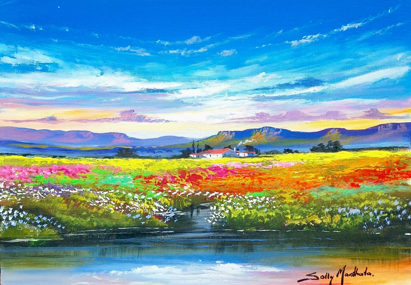 Solly Manthata - Oil & Acrylic on Stretched Canvas (400mm x 300mm)