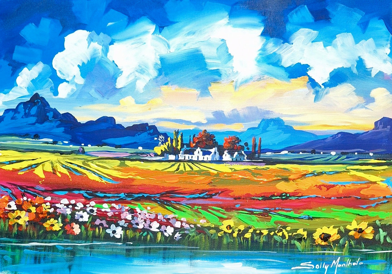 Solly Manthata - Oil & Acrylic on Stretched Canvas (400mm x 300mm)