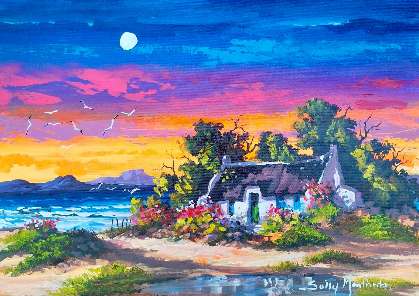 Solly Manthata - Oil & Acrylic on Stretched Canvas (400mm x 300mm)