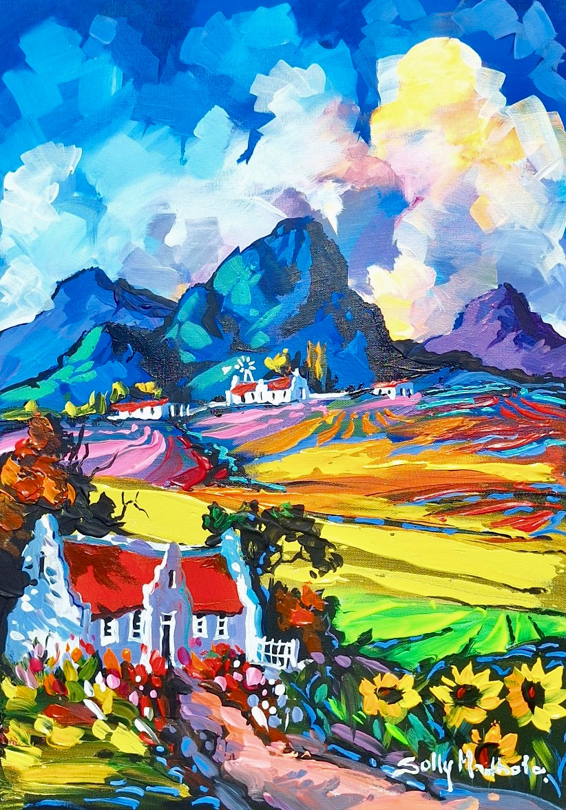 Solly Manthata - Oil & Acrylic on Stretched Canvas (400mm x 300mm)