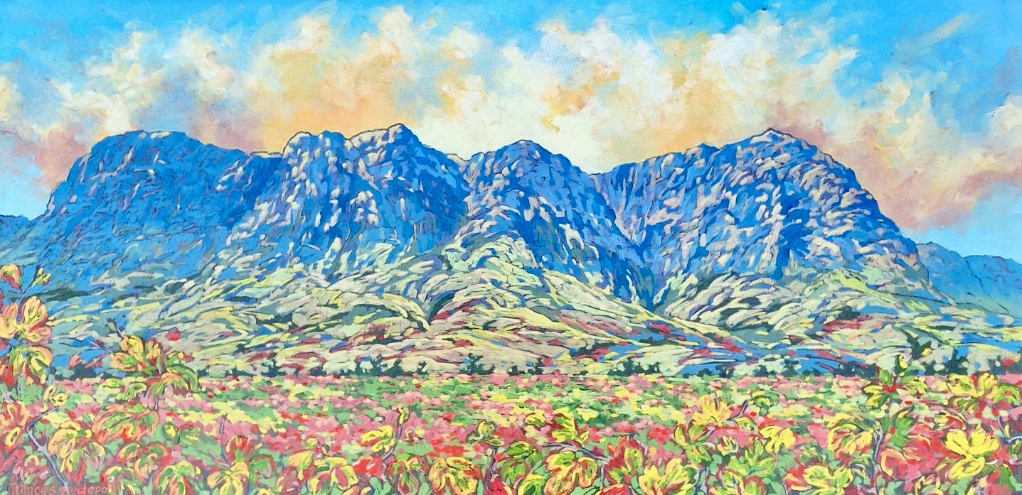 Frances Wedepohl - Groot Drakenstein from Hillcrest (1000mm x 500mm)