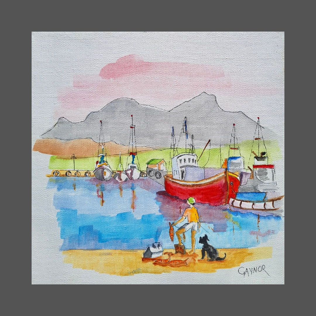 Gaynor - Acrylic & Ink on Canvas Panel 200mm x 200mm