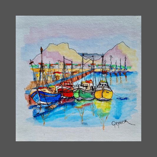 Gaynor - Acrylic & Ink on Canvas Panel 200mm x 200mm