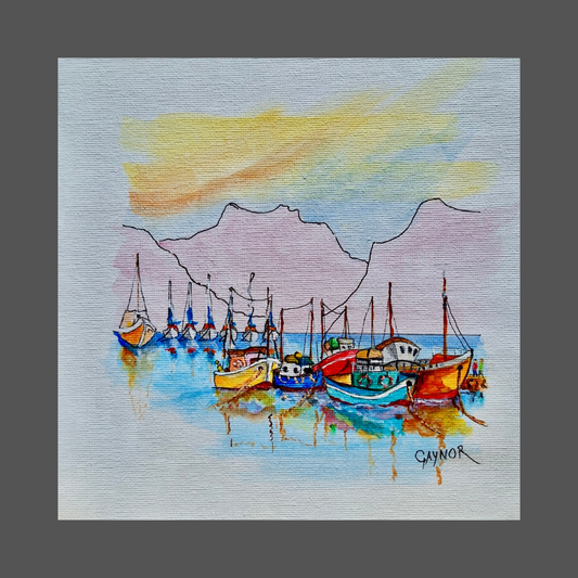 Gaynor - Acrylic & Ink on Canvas Panel 200mm x 200mm