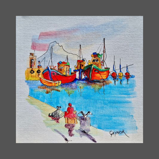 Gaynor - Acrylic & Ink on Canvas Panel 200mm x 200mm