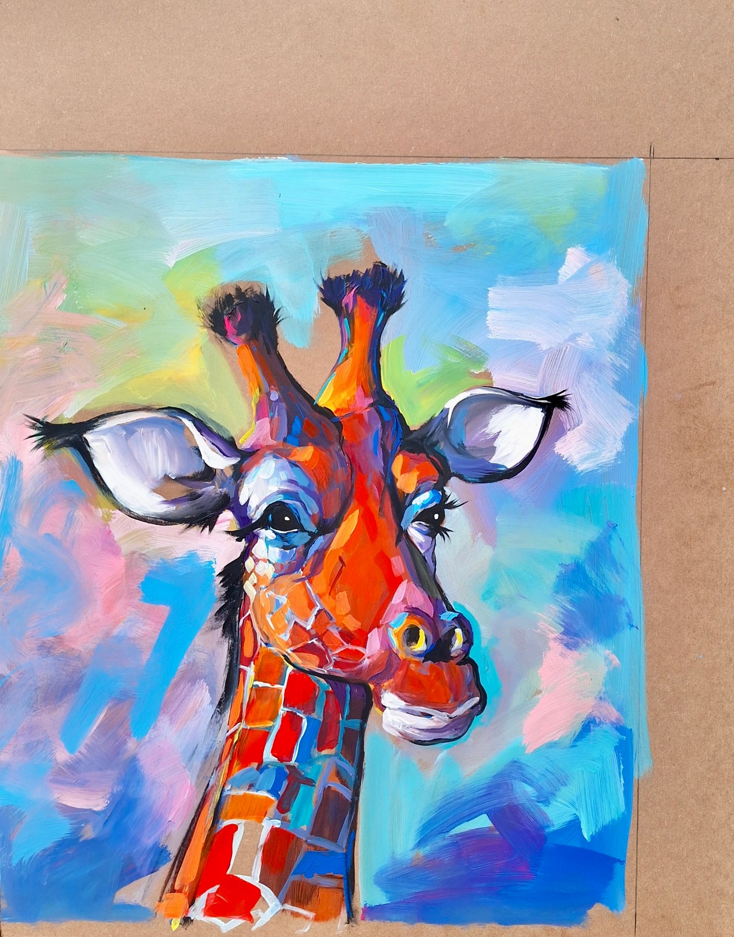 Solly Manthata - Oil & Acrylic on Panel (800mm x 600mm) with Reverse side "doodle"