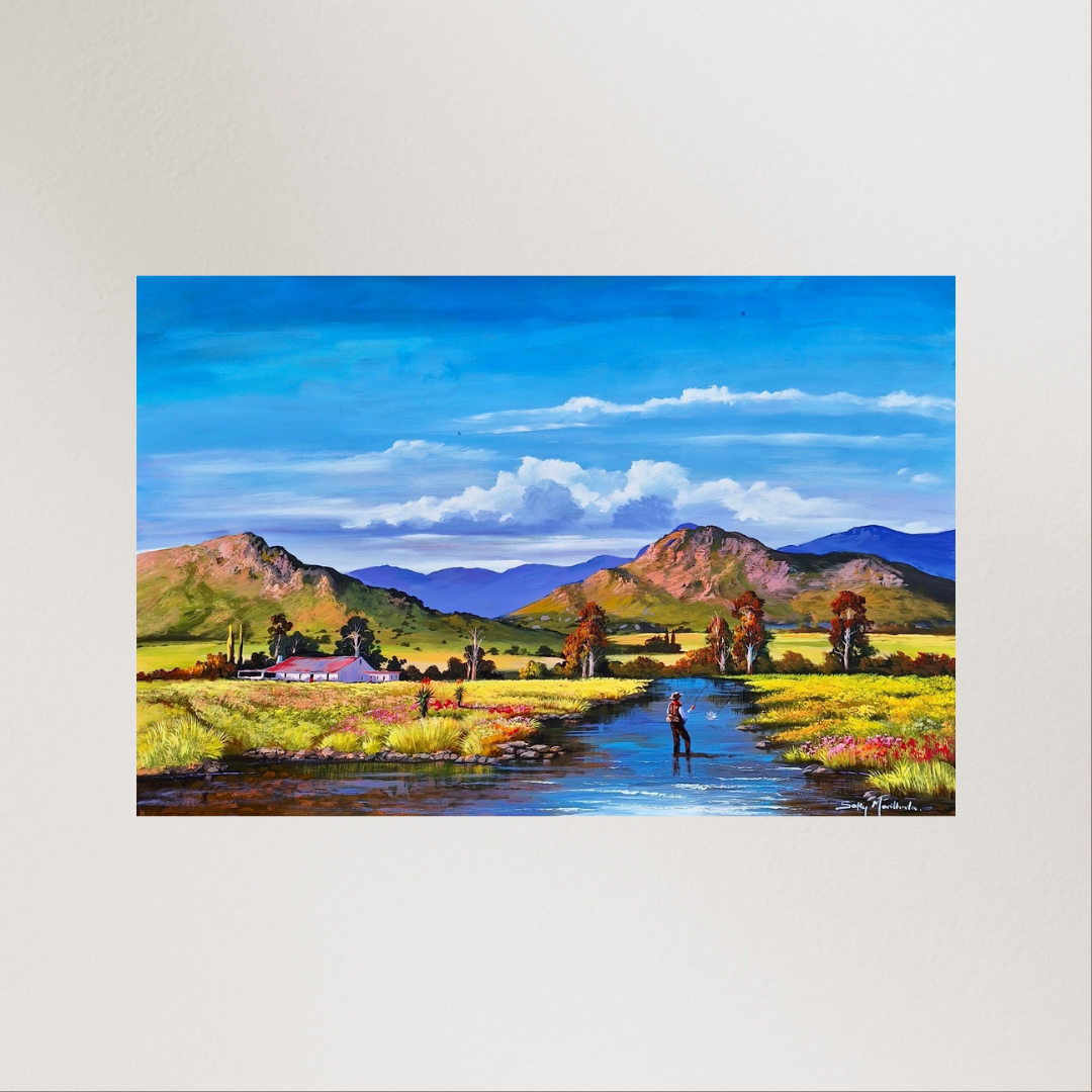 Print on Canvas - The Fly Fisherman by Solly Manthata