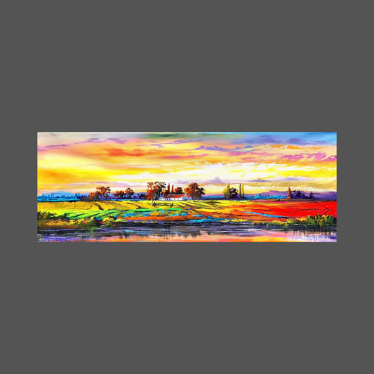 Solly Manthata - Oil & Acrylic on Stretched Canvas (1600mm x 600mm)