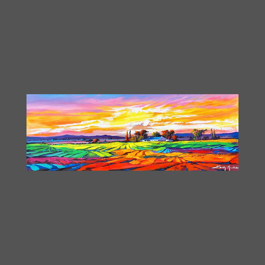 Solly Manthata - Oil & Acrylic on Stretched Canvas (1600mm x 600mm)