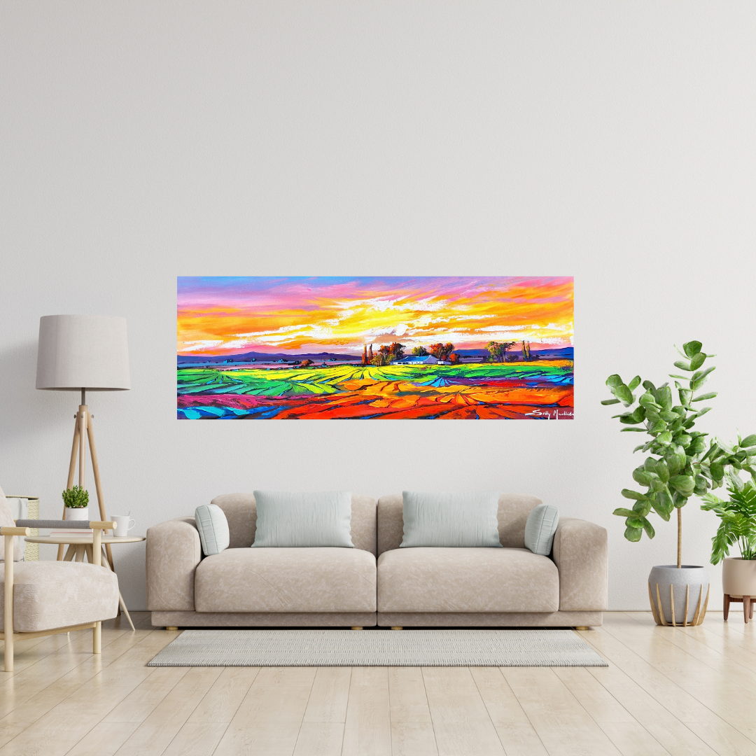Solly Manthata - Oil & Acrylic on Stretched Canvas (1600mm x 600mm)