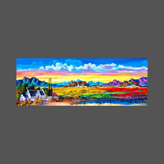 Solly Manthata - Oil & Acrylic on Stretched Canvas (1600mm x 600mm)