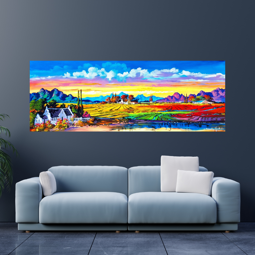 Solly Manthata - Oil & Acrylic on Stretched Canvas (1600mm x 600mm)