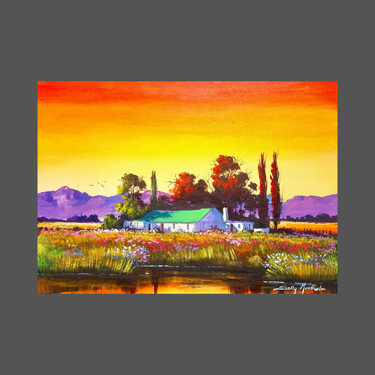 Solly Manthata - Oil & Acrylic on Stretched Canvas (400mm x 300mm)